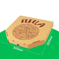 Коробка для піци 300*300*35 з друком "Піца" бура. IT