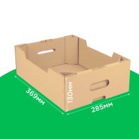 Лоток для ягод, фруктов, овощей 369*285*130 бурый Лоток для ягод, фруктов, овощей 369*285*130 бурый