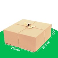 Коробка для торта, чизкейка, пирога 250*250*100 бурая Коробка для торта, чизкейка, пирога 250*250*100 бурая