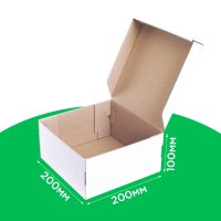 Коробка для торта, чизкейка, пирога  200*200*100 мм белая. GFR