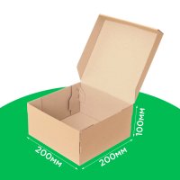 Коробка для торта, чизкейка, пирога 200*200*100 мм бура. GFR Коробка для торта, чизкейка, пирога 200*200*100 мм бура. GFR