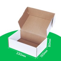 Коробка самосборная 230*150*80 мм белая. GFR