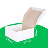 Коробка для торта, чизкейка, пирога 267*272*115 белая. GFR