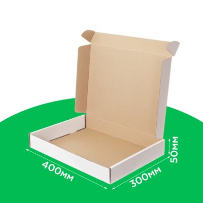 Коробка самосборная 400*300*50 мм белая. GFR
